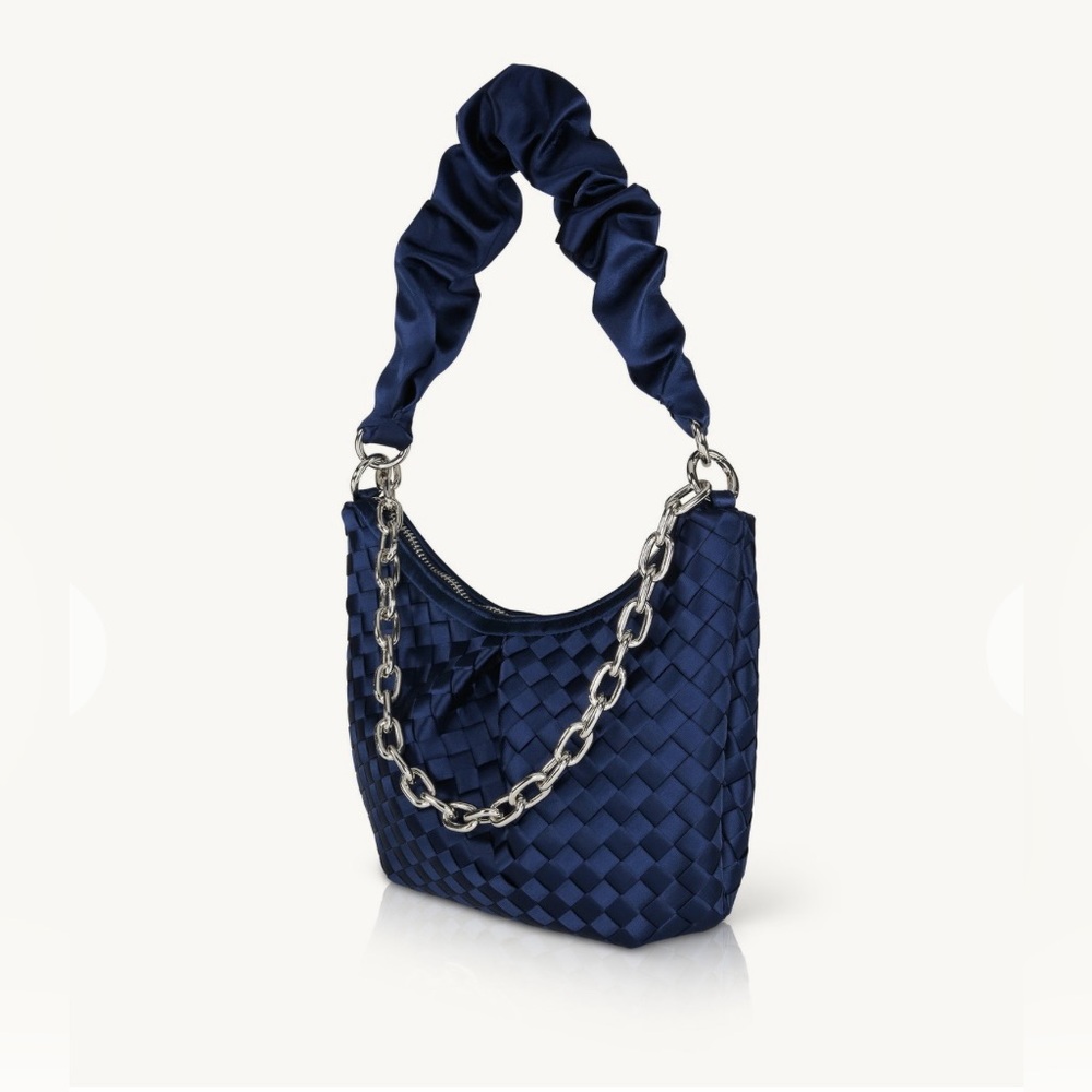 Sophia Satin Woven Mini Hobo Hand Bag